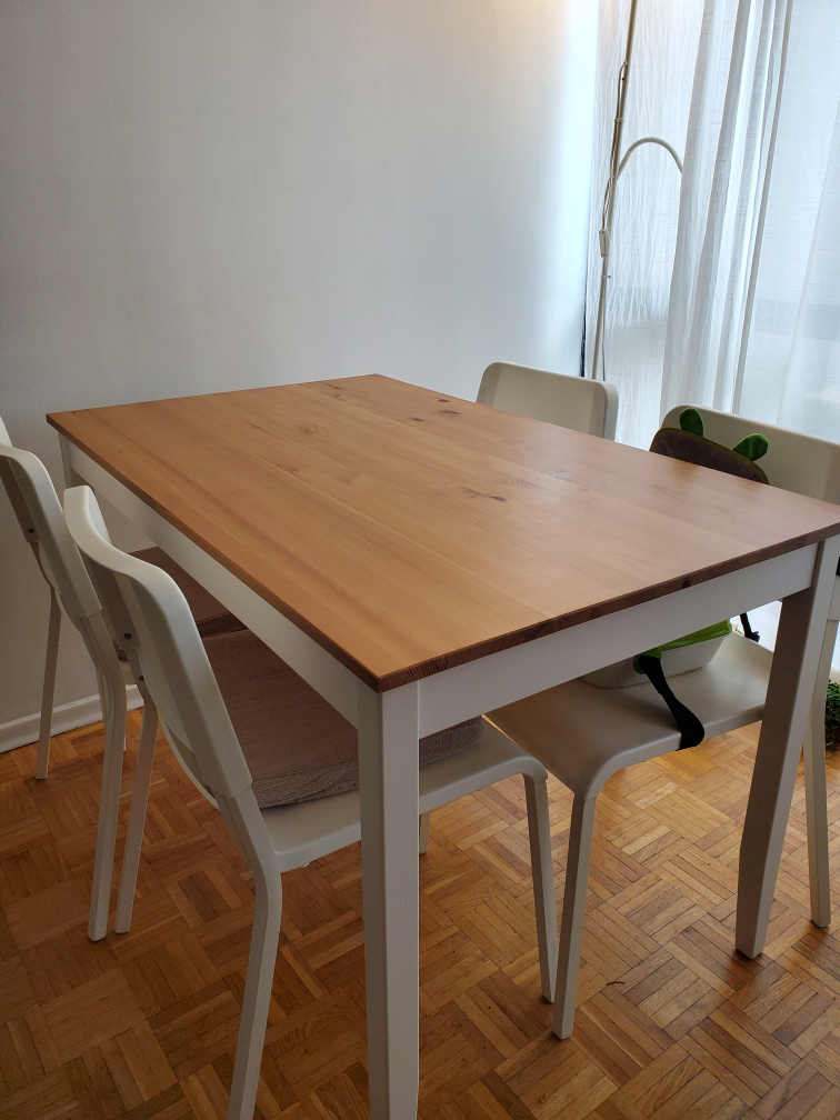 IKEA white and wood dining table (table only) - photo 2