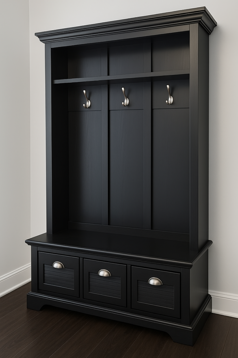 MOVING SALE, Black Hall Tree Entryway Storage Bench