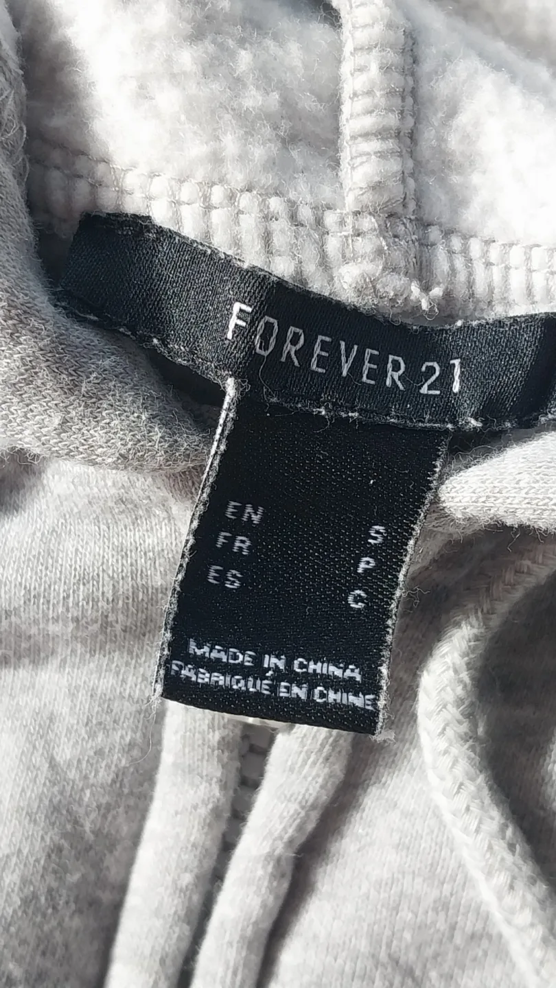 Forever 21 Cropped Zip-Up Hoodie - Size Small image indicator(2)