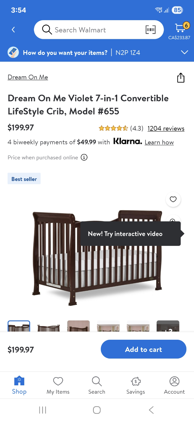 Dream On Me Violet 7-in-1 Convertible Crib - Model #655