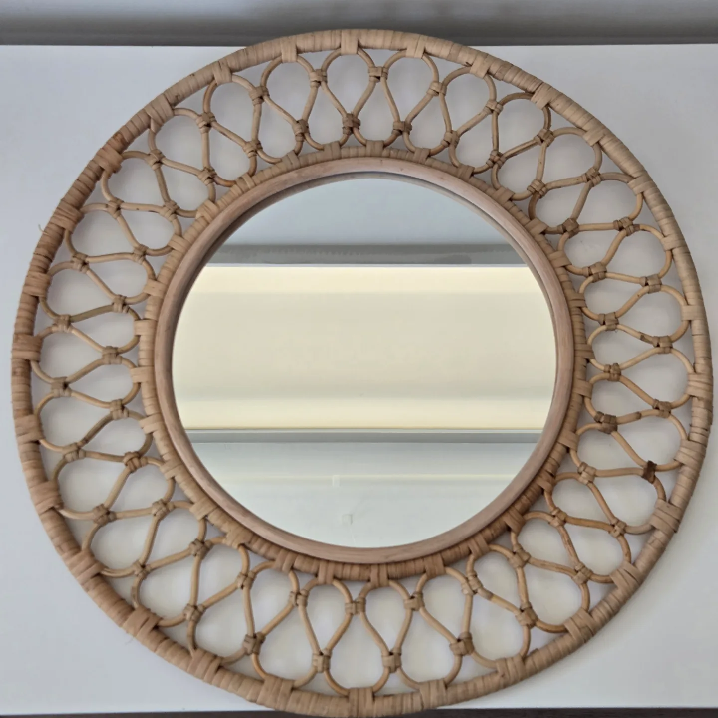 Mirror with rattan frame, round, 55 cm (Ikea - GRINSBOL) thumbnail