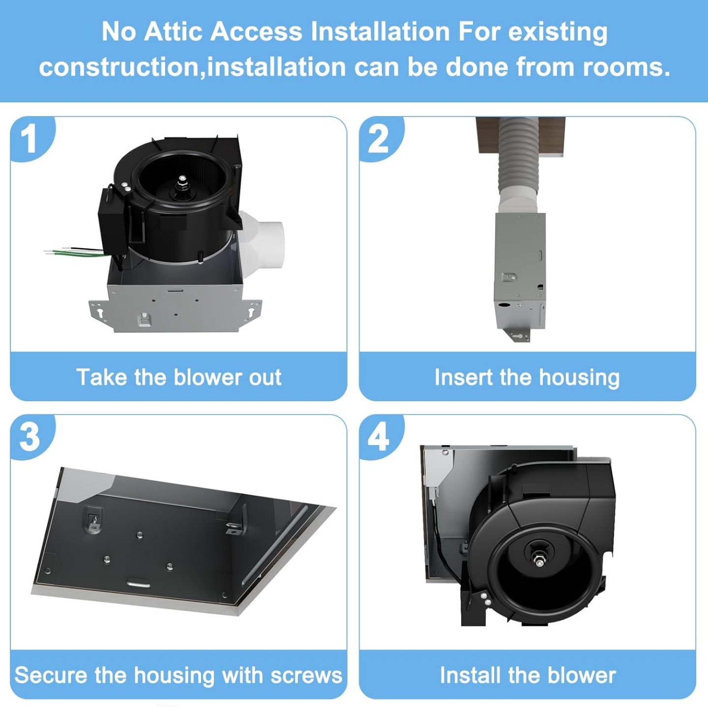 TechDrive 70 CFM Bathroom Exhaust Fan - photo 4