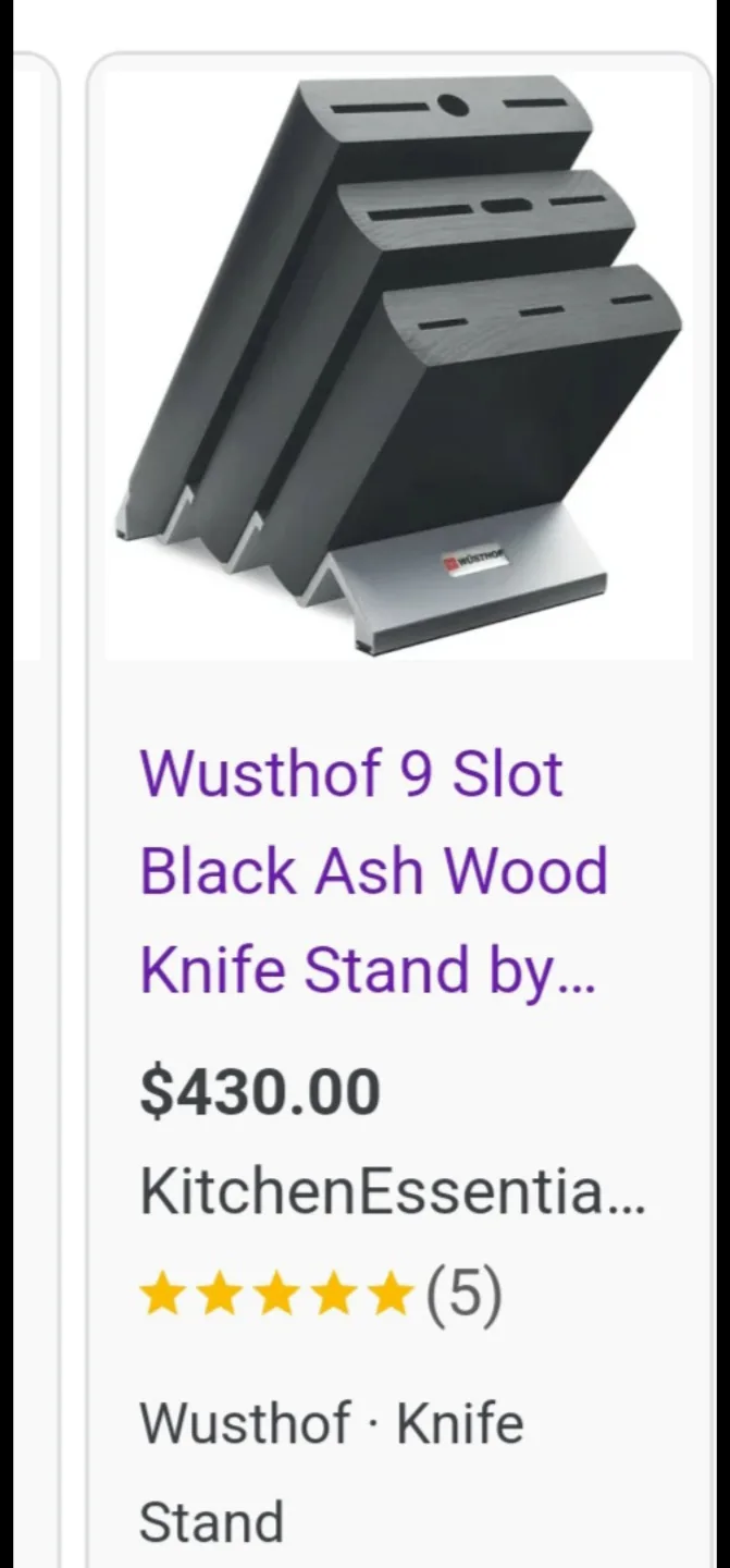 Wüsthof 9 Slot Black Ash Wood Knife Stand thumbnail