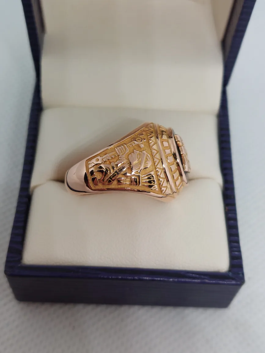 14K Gold Ring Aztec Mayan design image indicator(4)