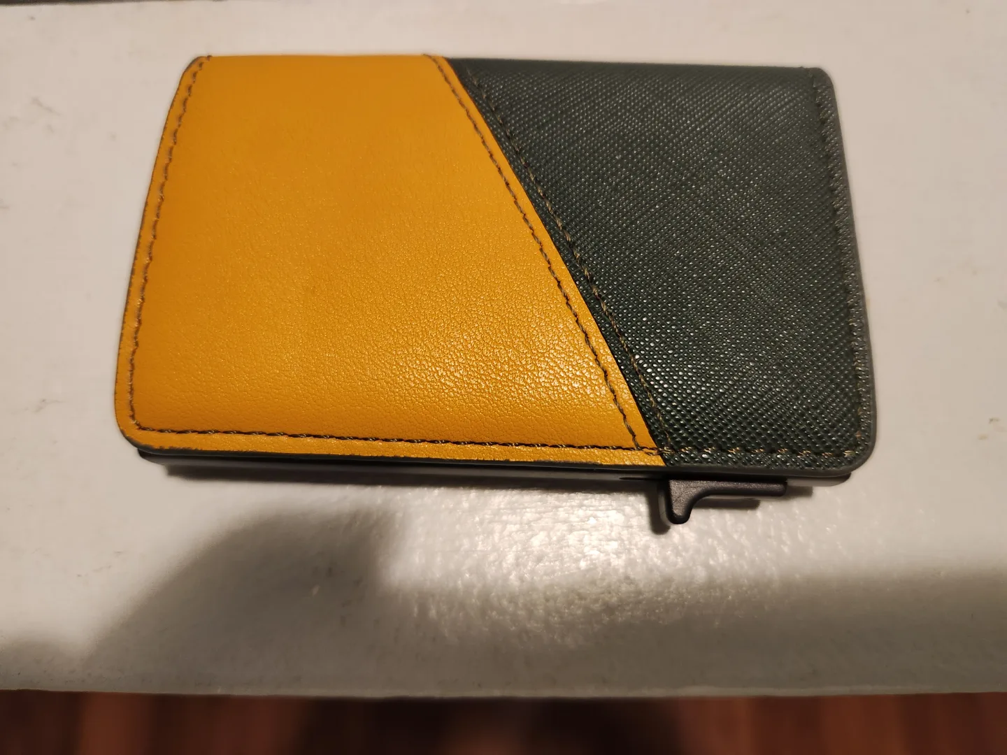 Slimwallet - Mustard Yellow and Forest Green thumbnail