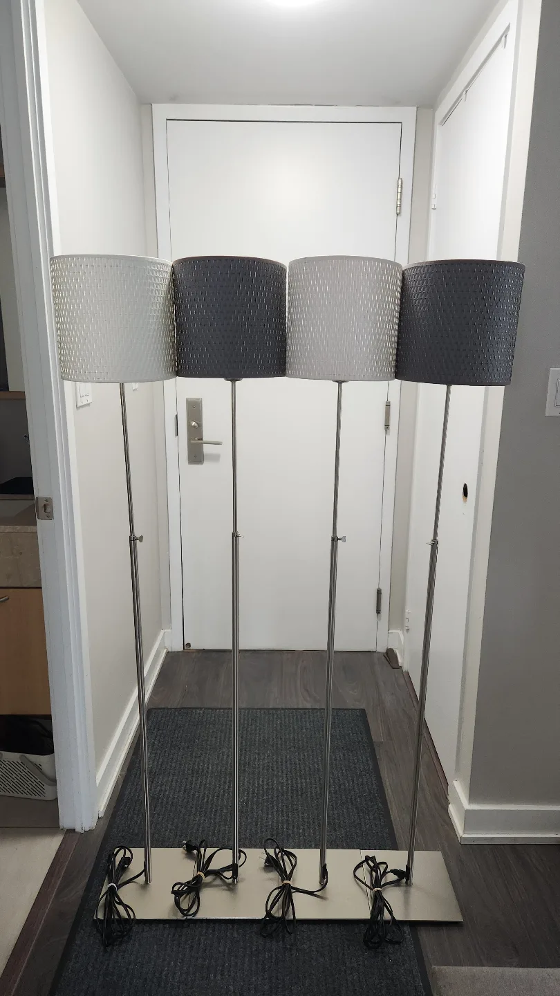 Set of Four Ikea Alang Modern Floor Lamps thumbnail
