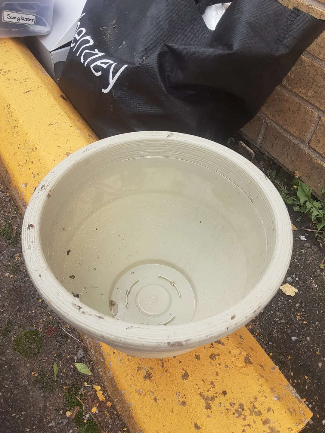 Large Plastic Pot for plant, flower - Beige #freecycle thumbnail