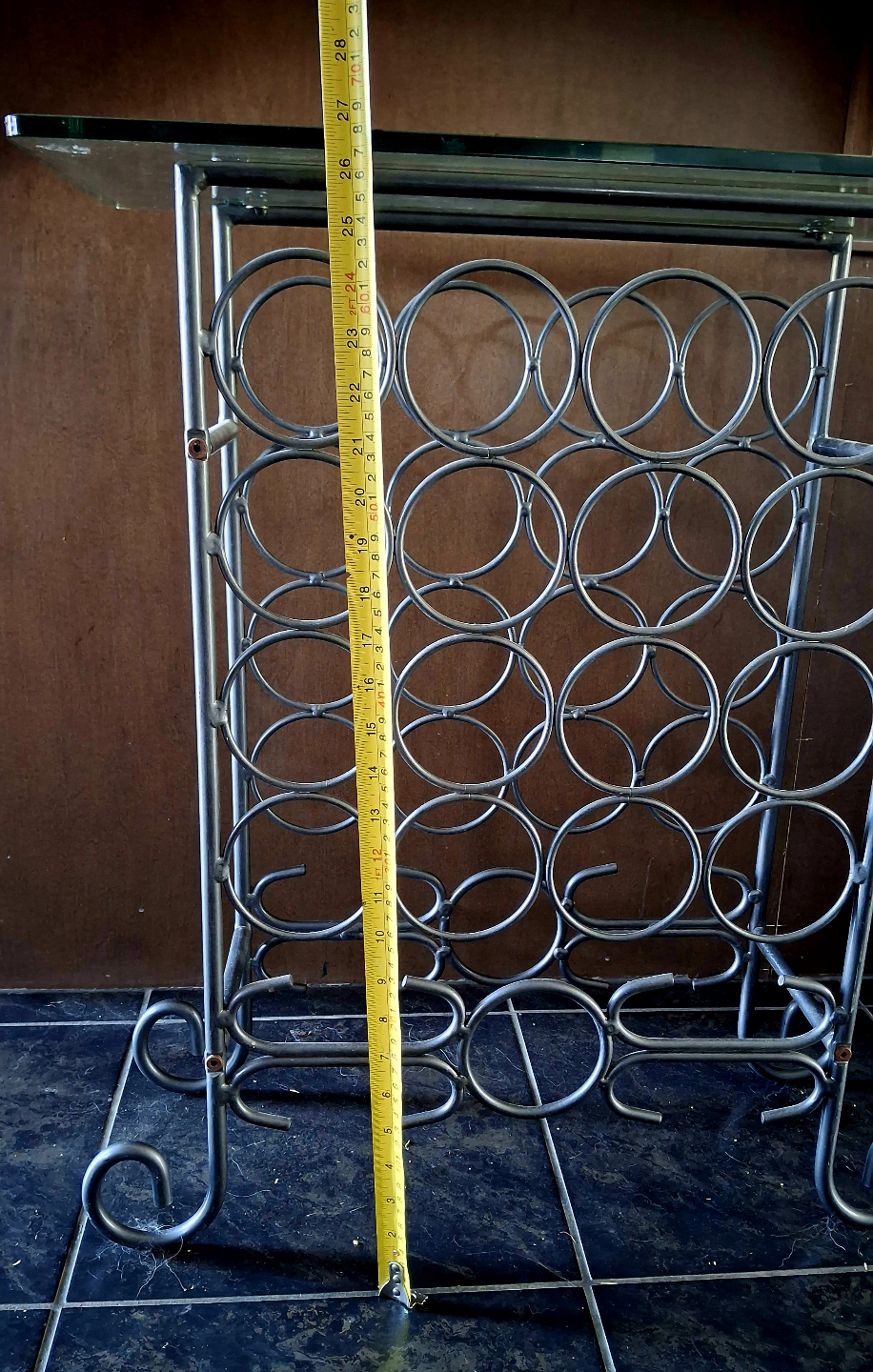 Metal Wine Rack with Glass Top - photo 3