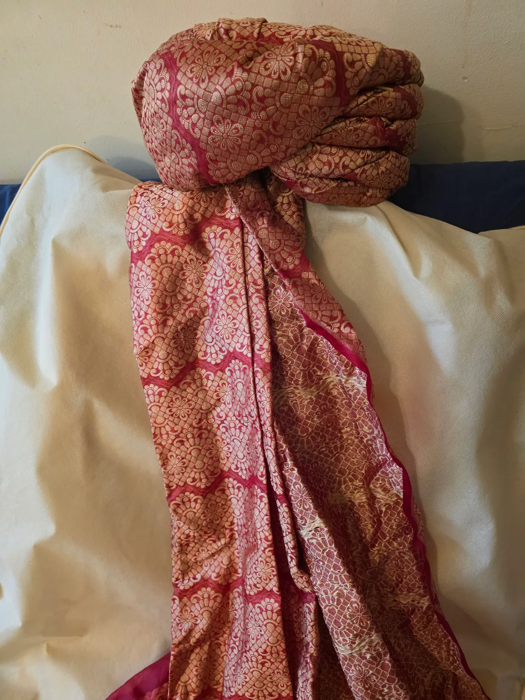 Men's Maroon and Gold Turban/Kulla/Pagri/Safa thumbnail