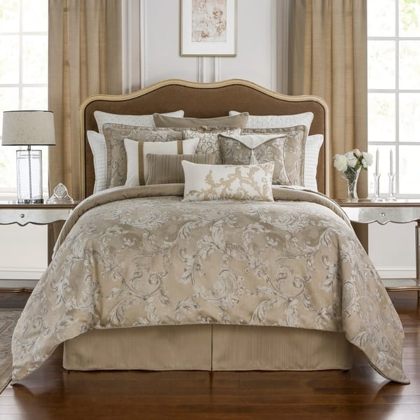 Elegant Golden Waterford Queen Size Bed Skirt