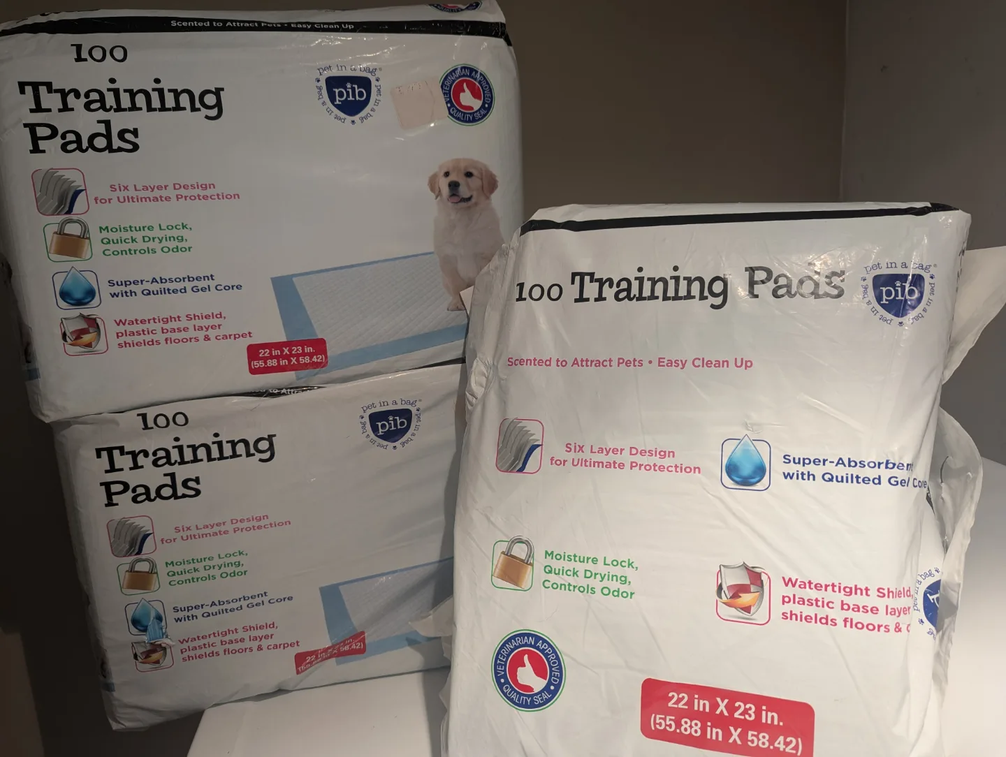 Super absorbent 6 layer dog training pads. 300 count of 22"x23" thumbnail