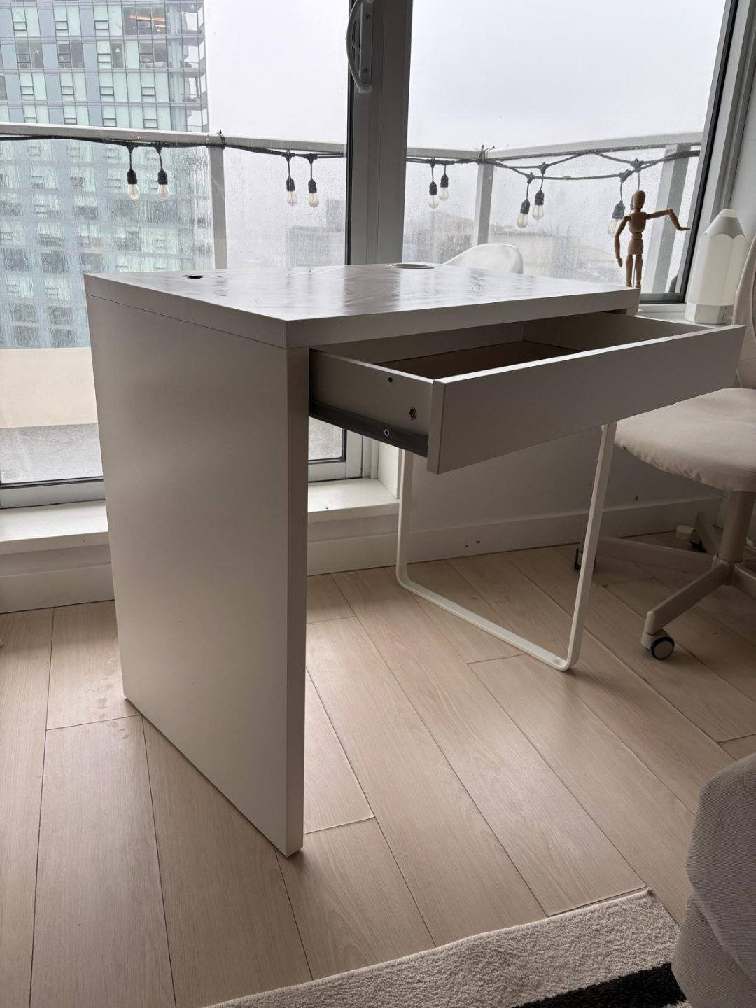 White IKEA Desk with Drawer
