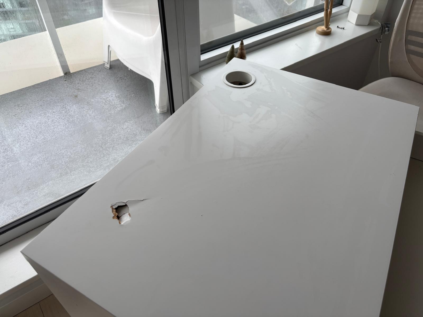 White IKEA Desk with Drawer - photo 2