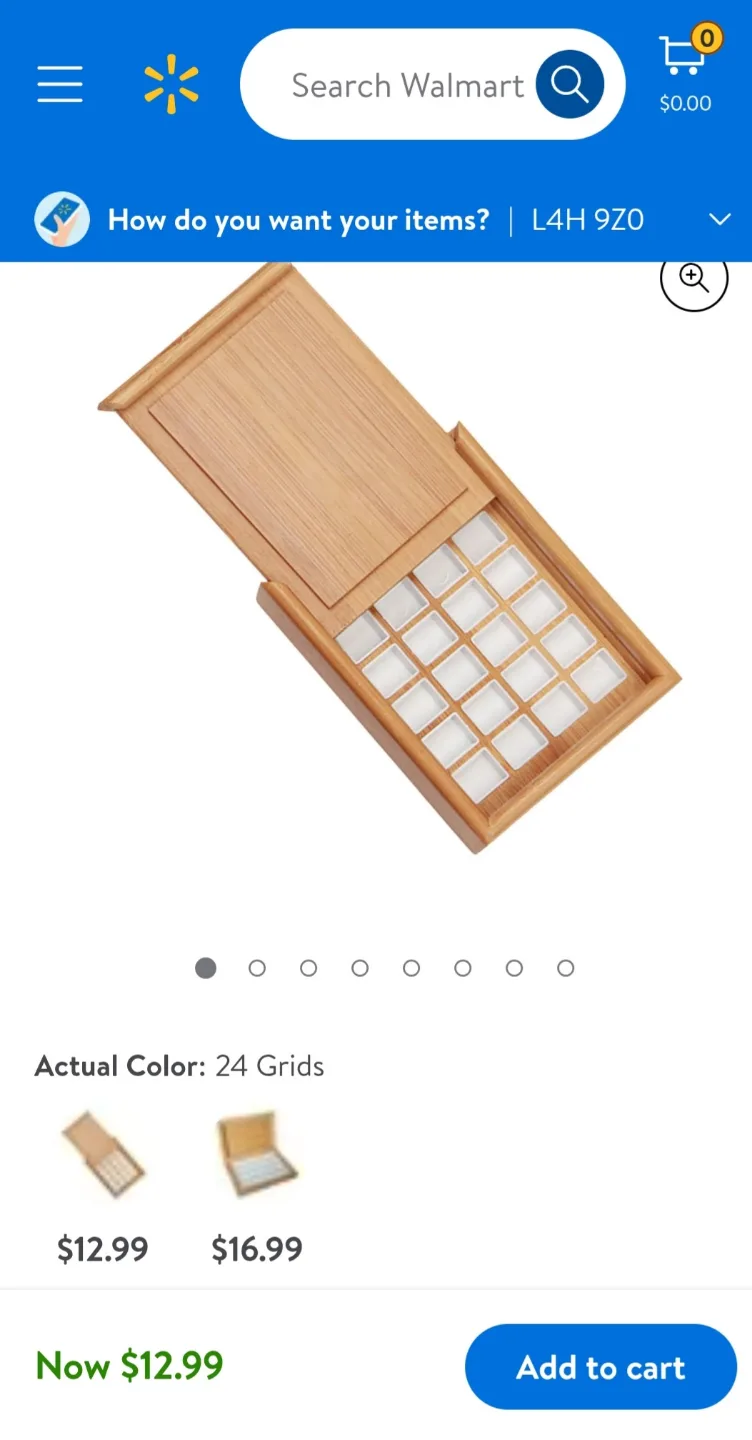 Empty Bamboo Paint Palette with 24 Wells image indicator(6)