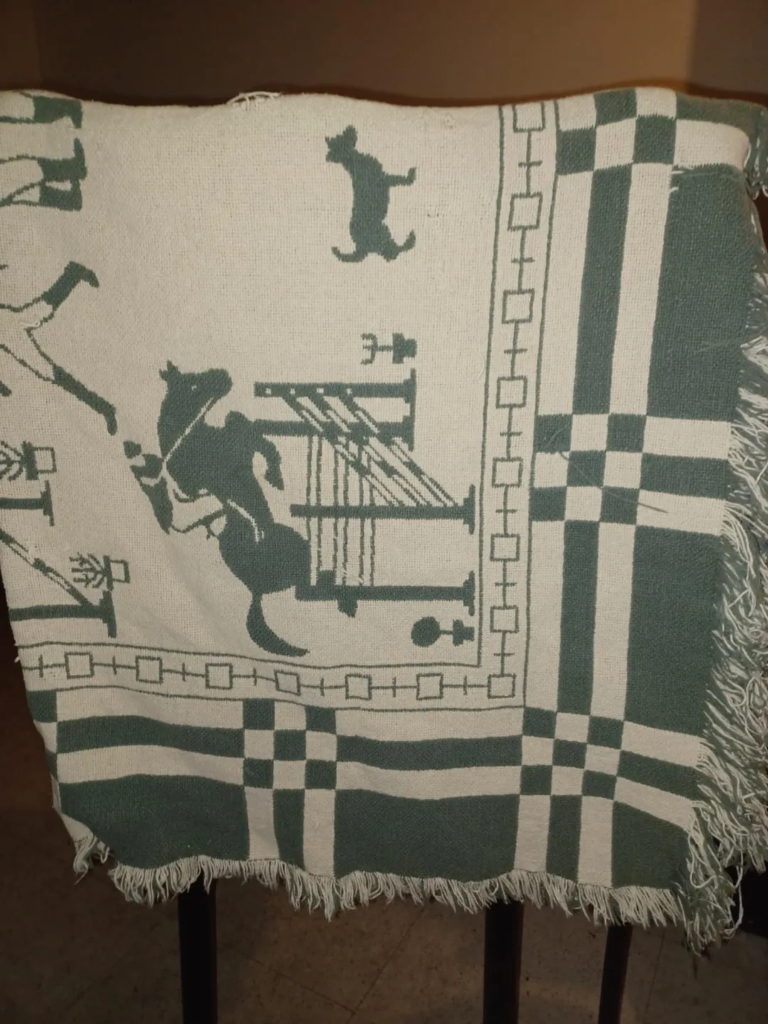 Vintage Equestrian Throw Blanket carrot thumbnail