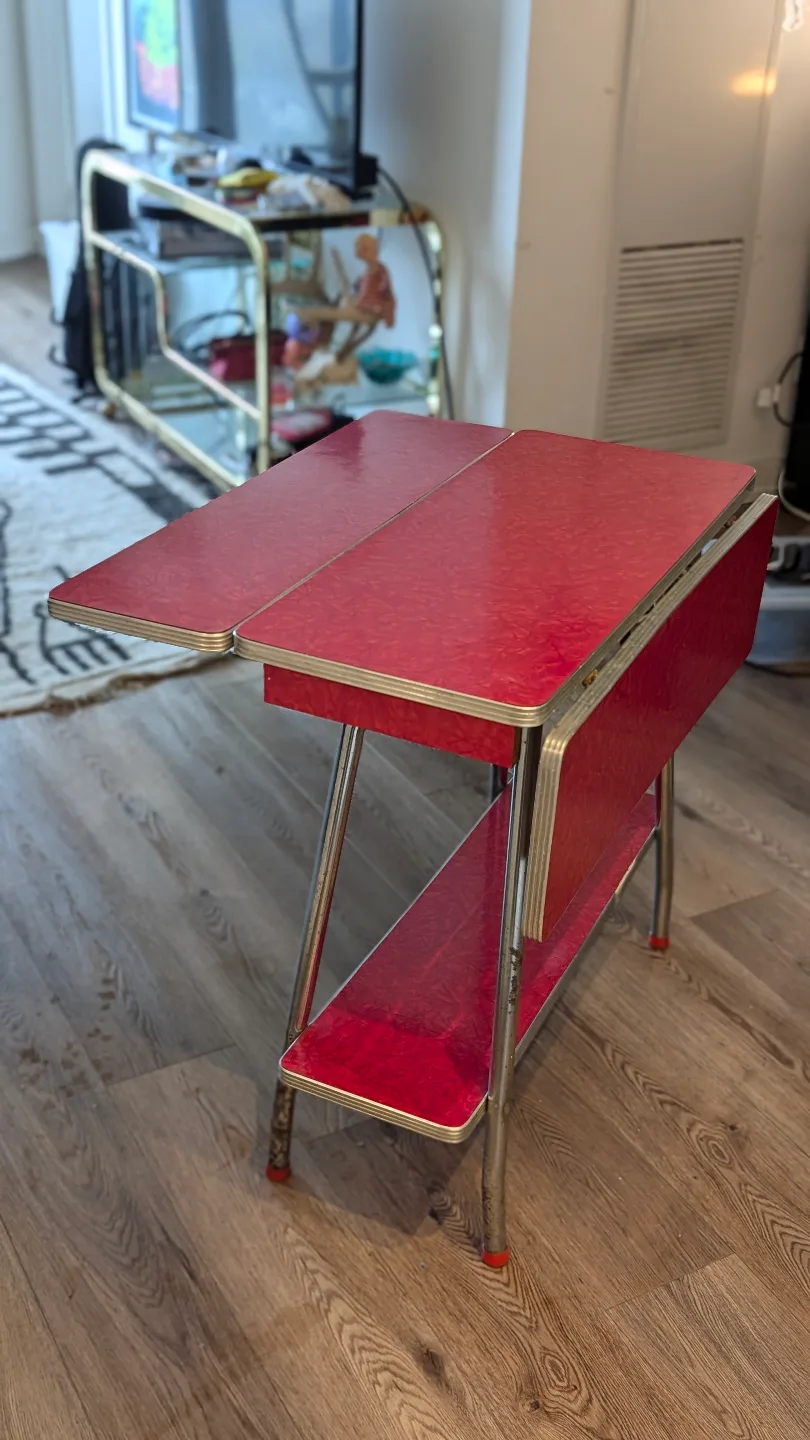 Vintage Formica Drop-Leaf Table (Cherry Red) image indicator(3)