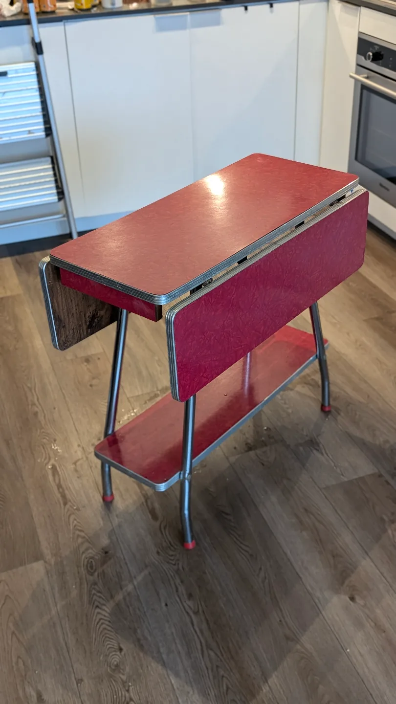 Vintage Formica Drop-Leaf Table (Cherry Red) image indicator(5)