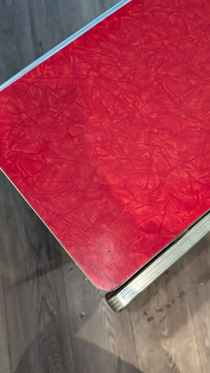Vintage Formica Drop-Leaf Table (Cherry Red) image indicator(8)