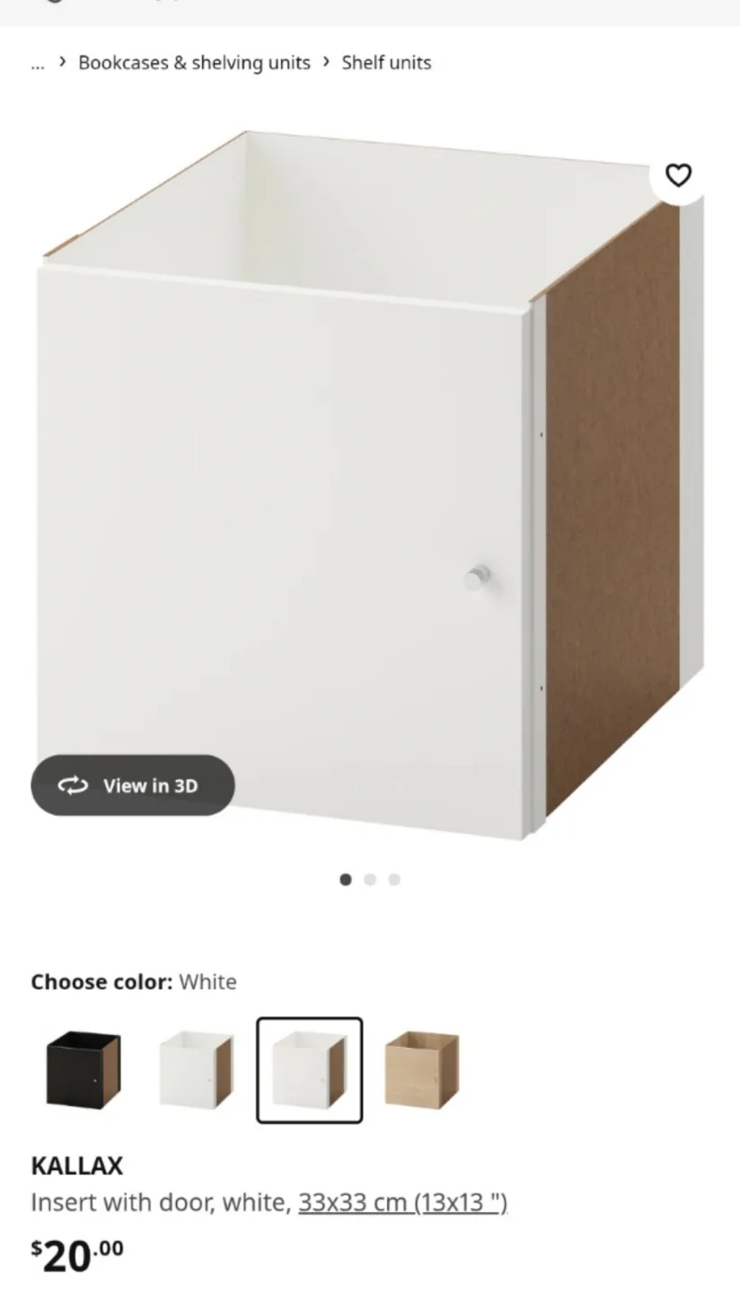 Set of 4 Kallax Door Inserts ( White) thumbnail