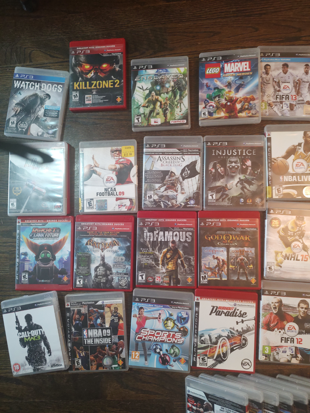 PS3 Console with 30+ Games and 2 Controllers - photo 2
