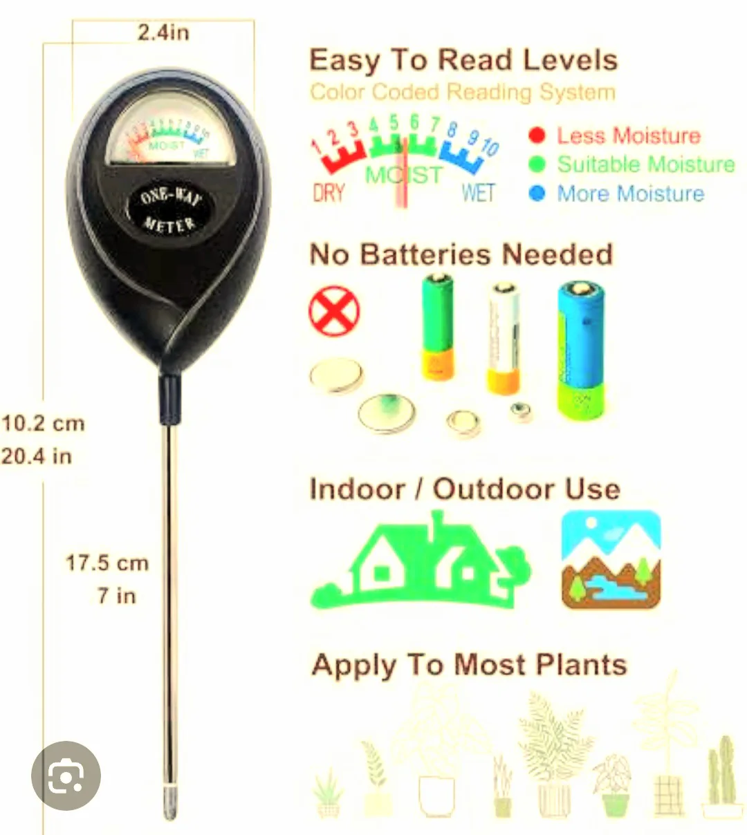 🪴3-in-1 Soil Moisture Meter -  No Batteries Needed!🪴 image indicator(2)