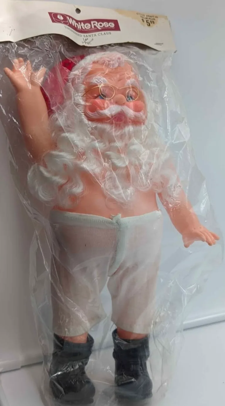 Vintage White Rose Unclothed Santa Claus Figurine thumbnail