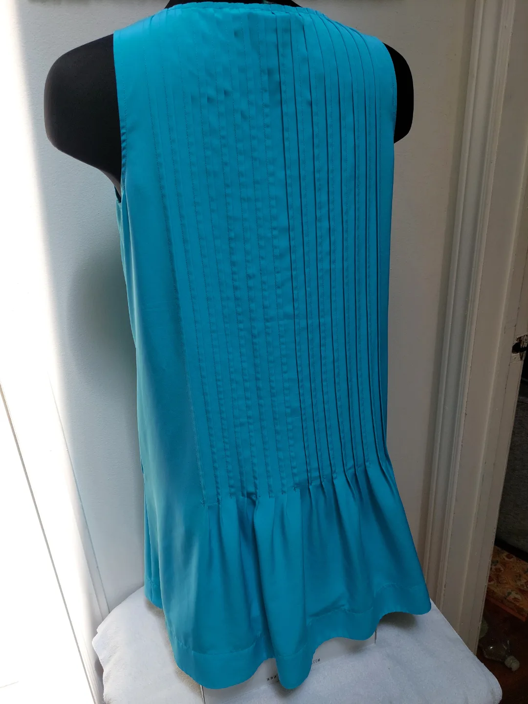 Ralph Lauren Women's Teal Pleated Sleeveless Dress image indicator(8)