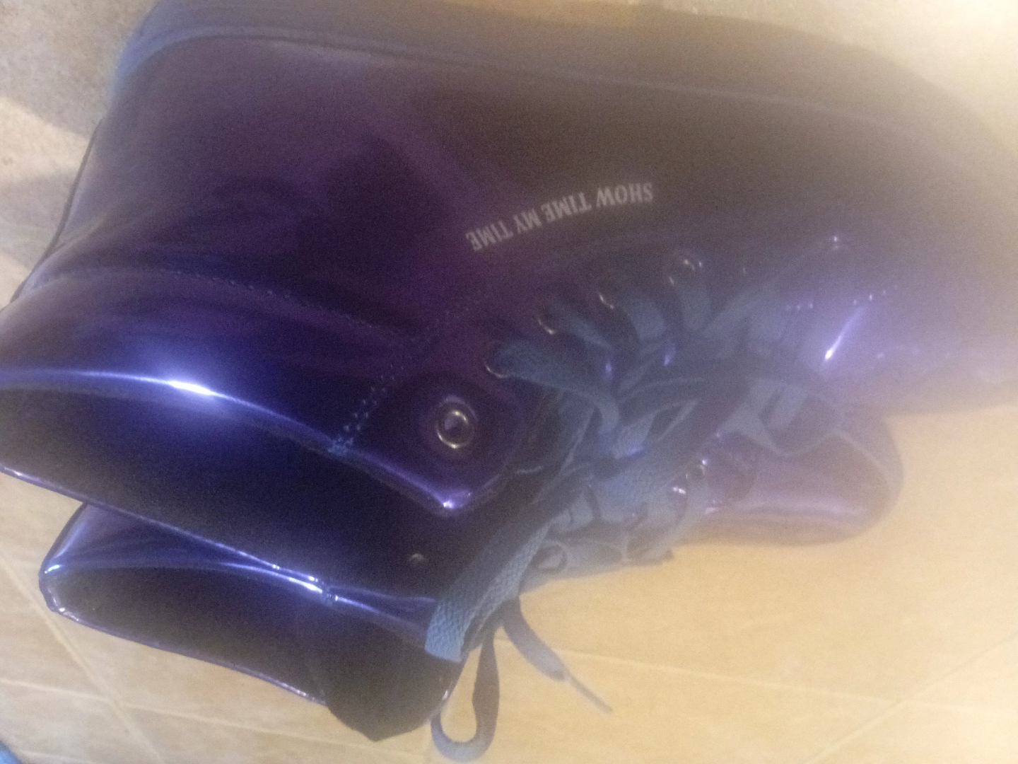 ShowTime Purple Patent Leather High-Top Sneakers