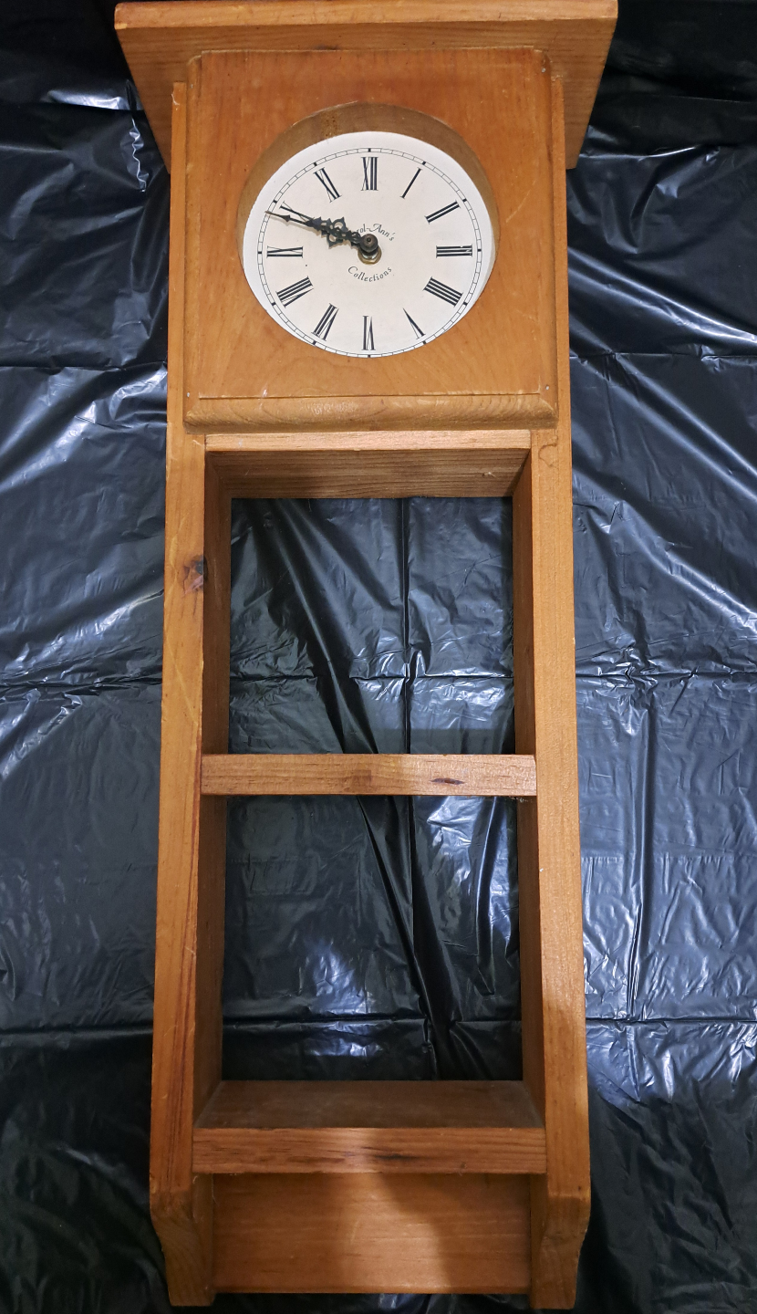 Home Made Solid Wood Wall Clock/Shelf
