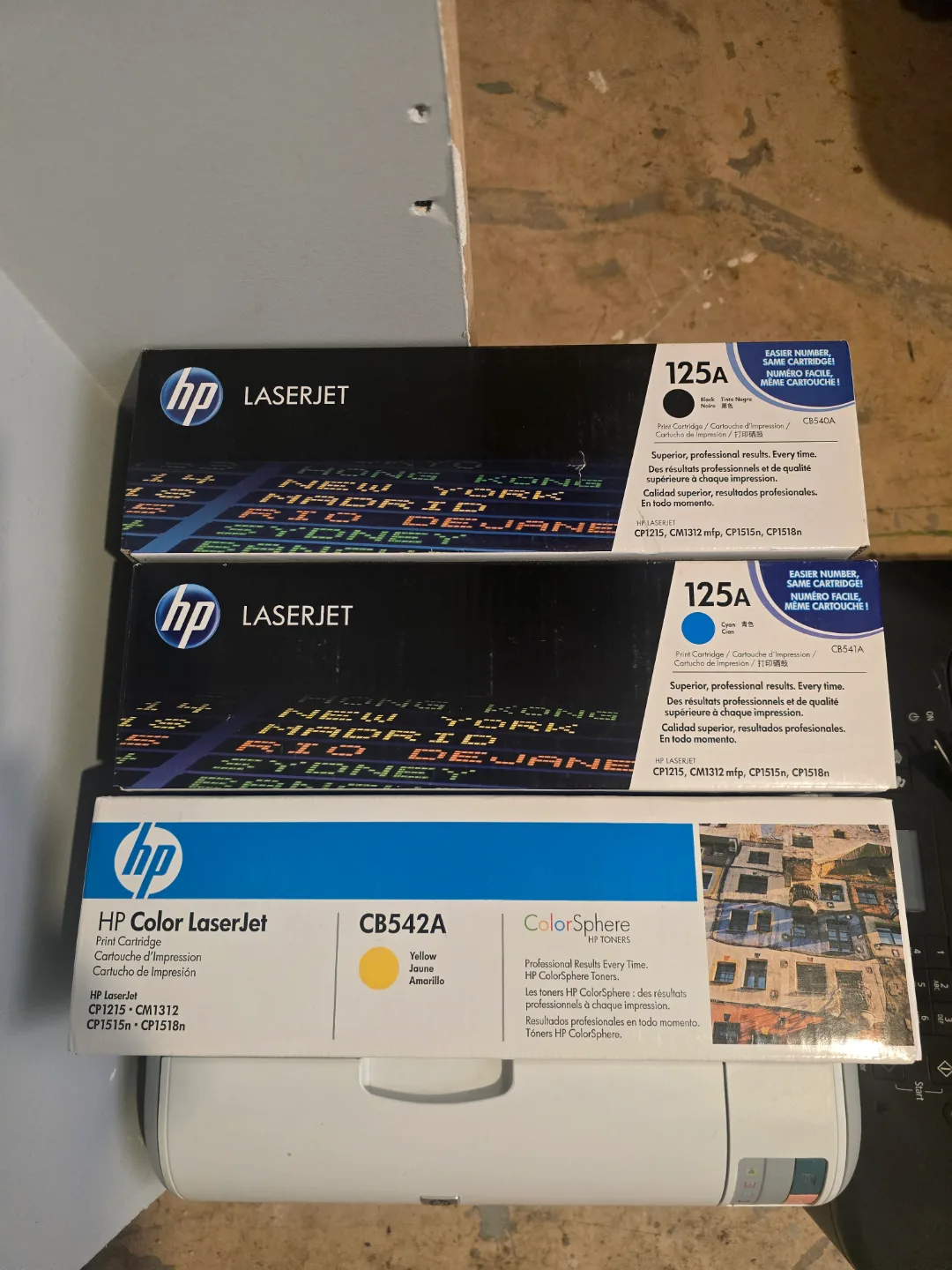HP LaserJet Cartridges - Black, Cyan, Yellow thumbnail