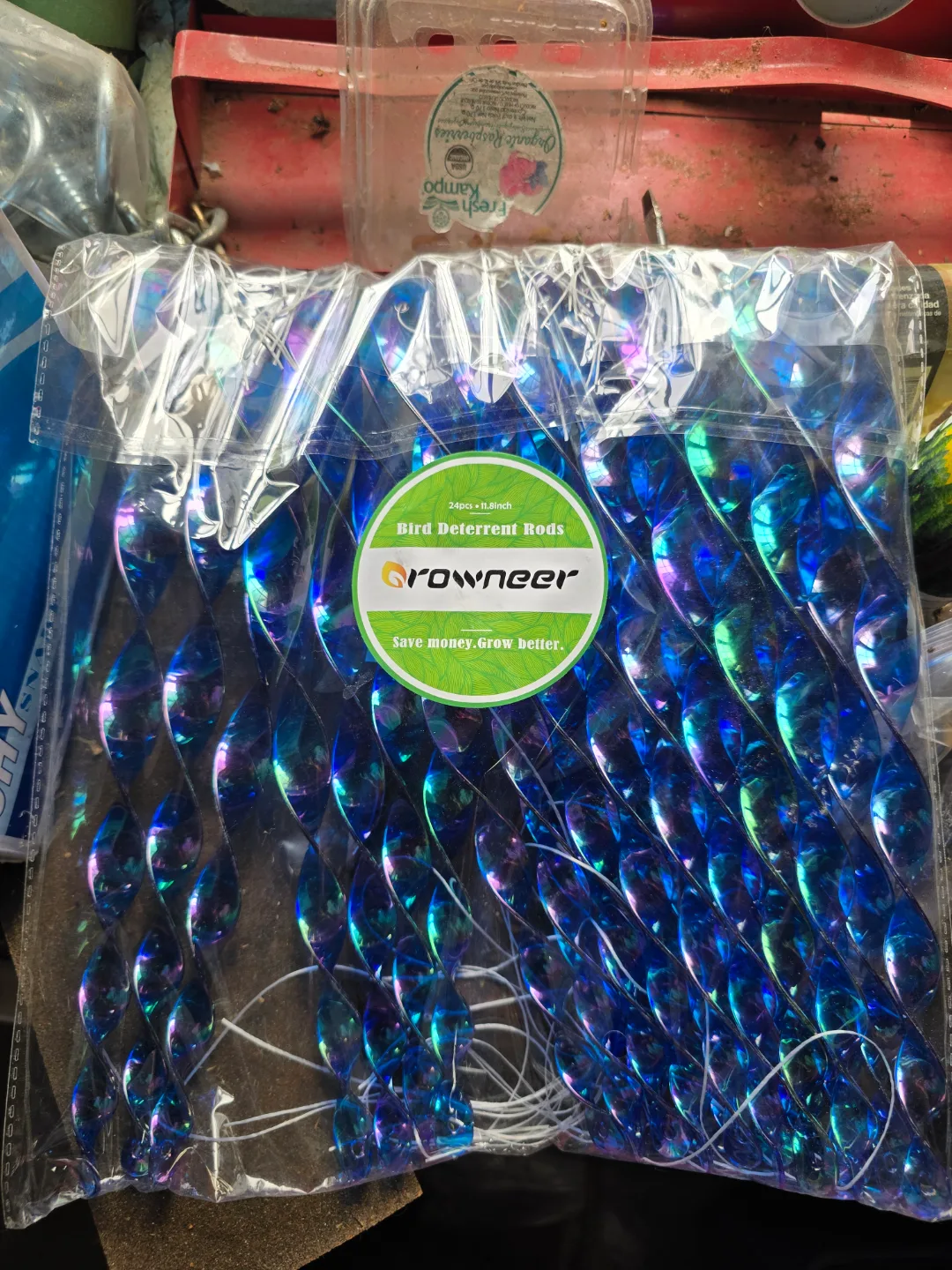 Growneer Bird Deterrent Rods - Blue - 24 Pack thumbnail