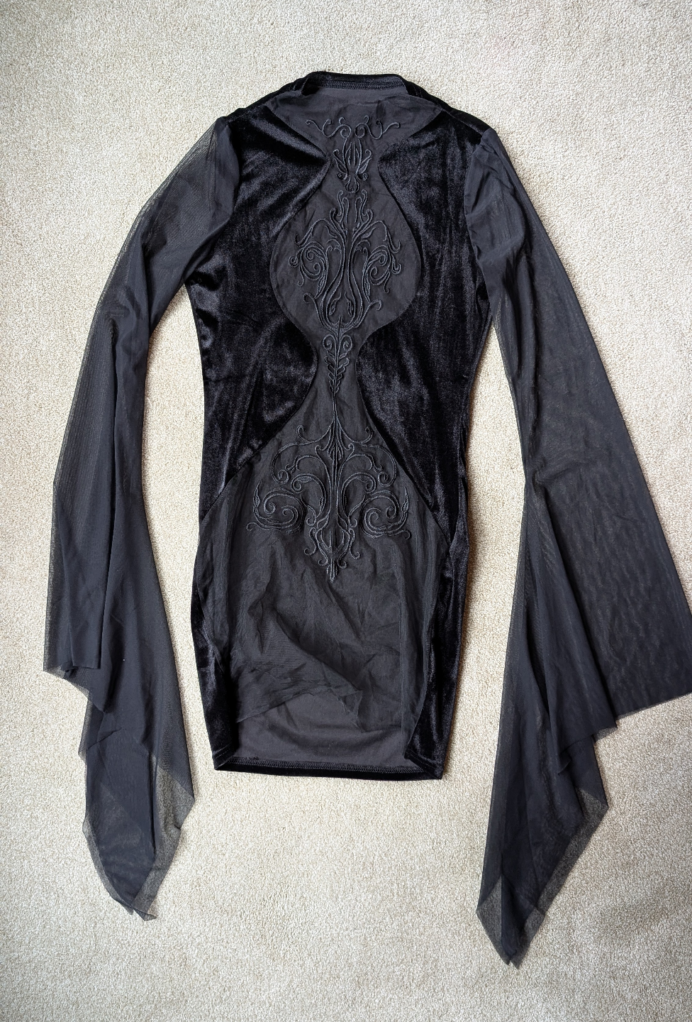 Unique Halibuy Black Dress with Embroidered Front - photo 4