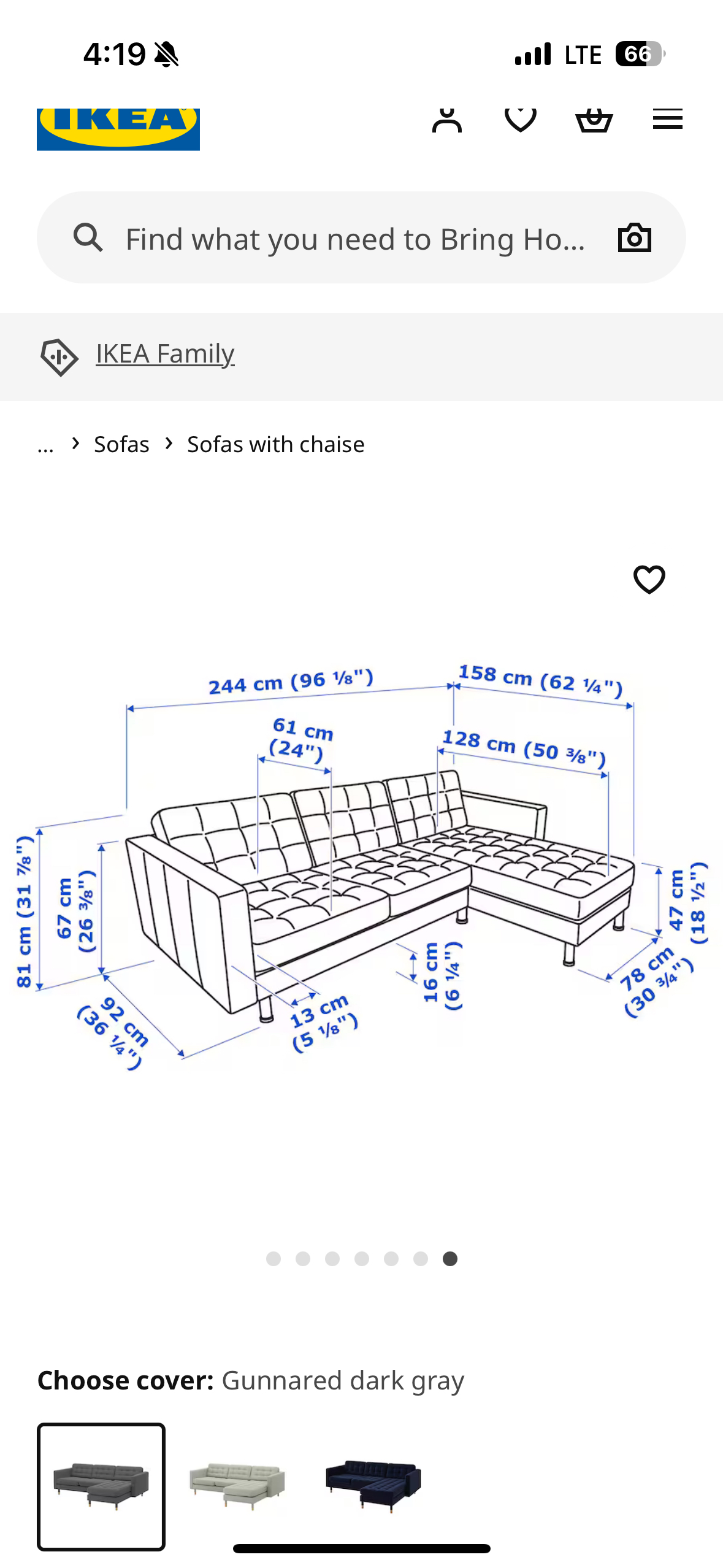 IKEA MORABO in dark grey / wooden legs - photo 2