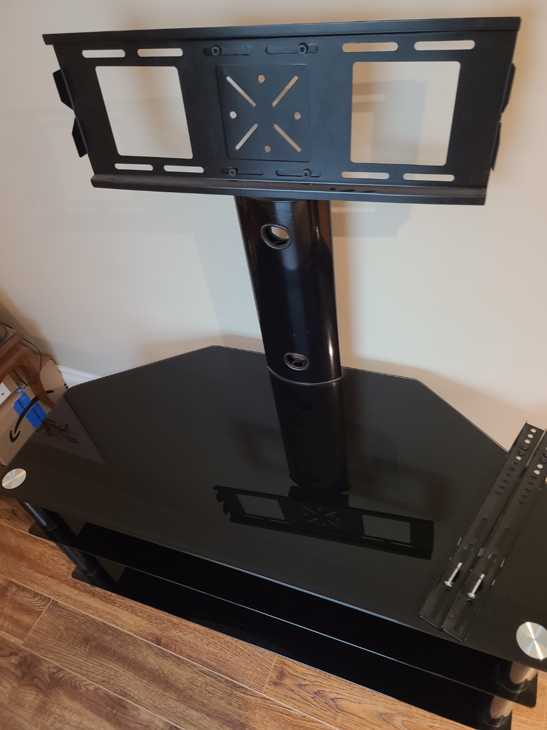 Black Glass TV Stand with TV Mount - photo 4