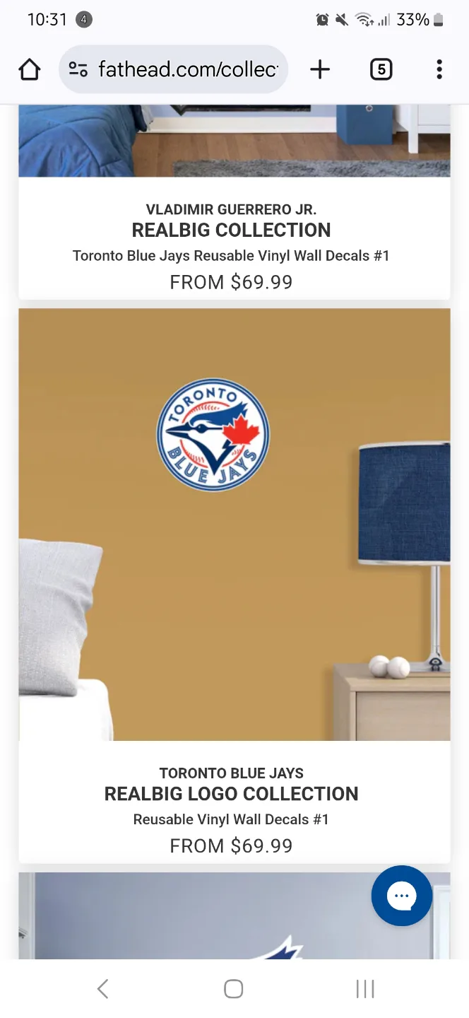 Toronto Blue Jays Reusable Vinyl Wall Decal thumbnail