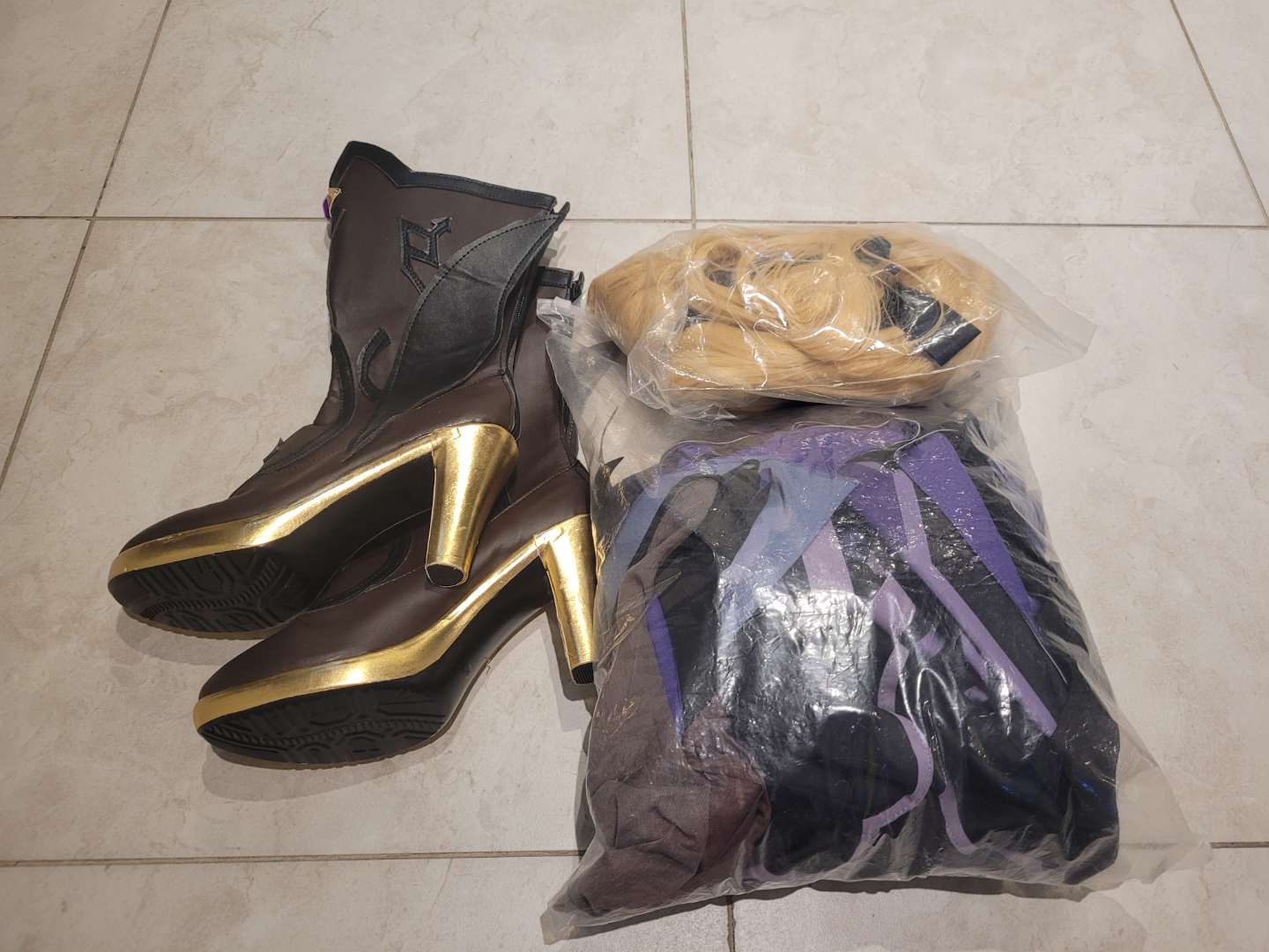 genshin Fischl Cosplay, shoes, wig