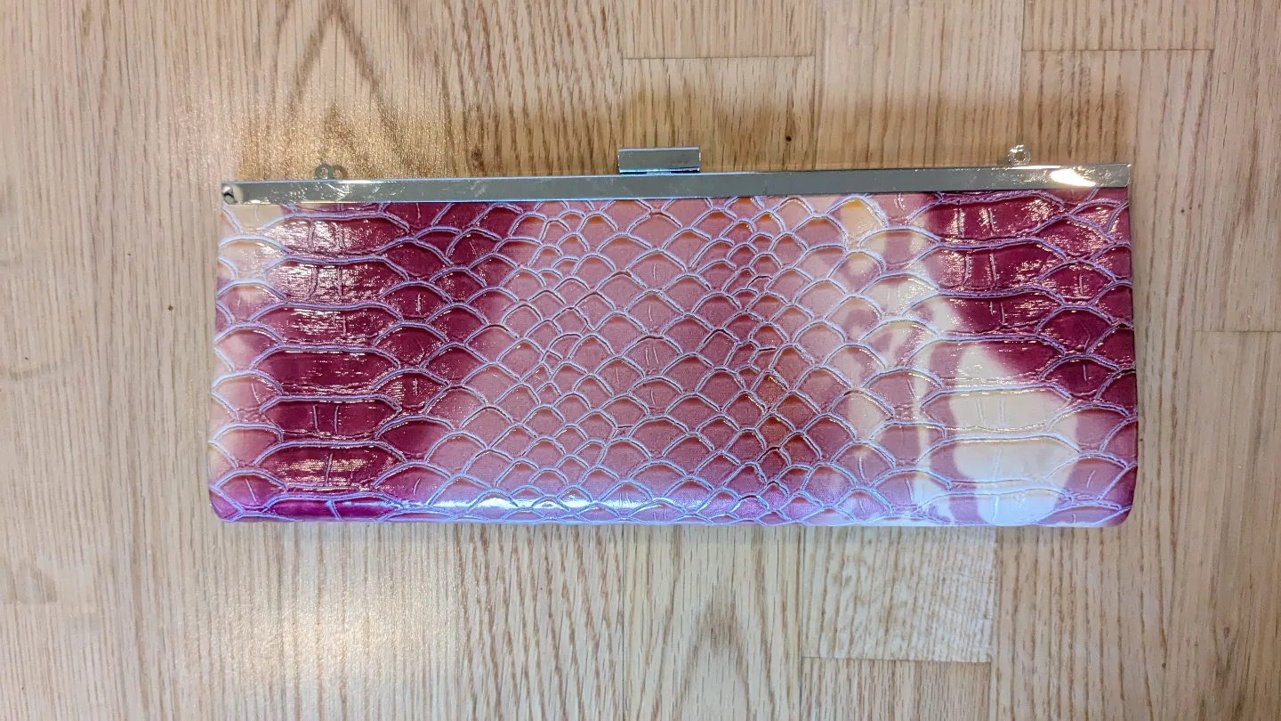 Pink and Beige Snakeskin Clutch #freecycle thumbnail
