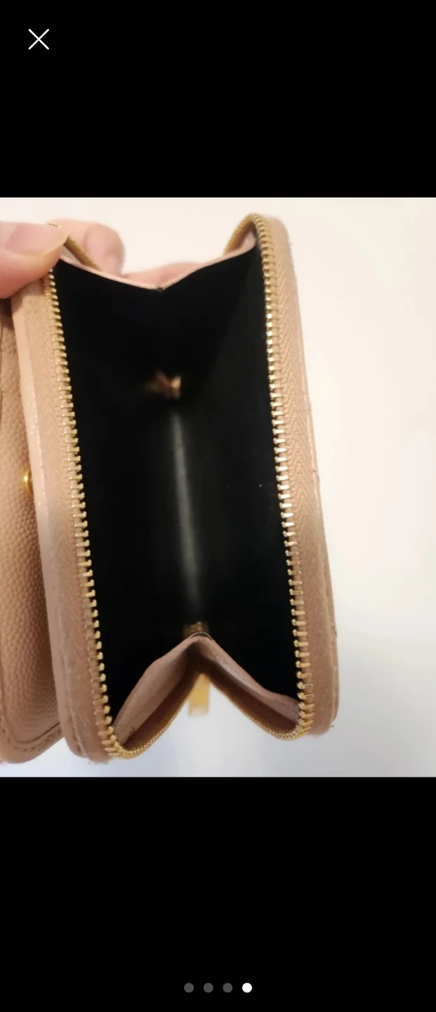 Saint Laurent Paris Beige Leather Zip-Around Wallet image indicator(3)