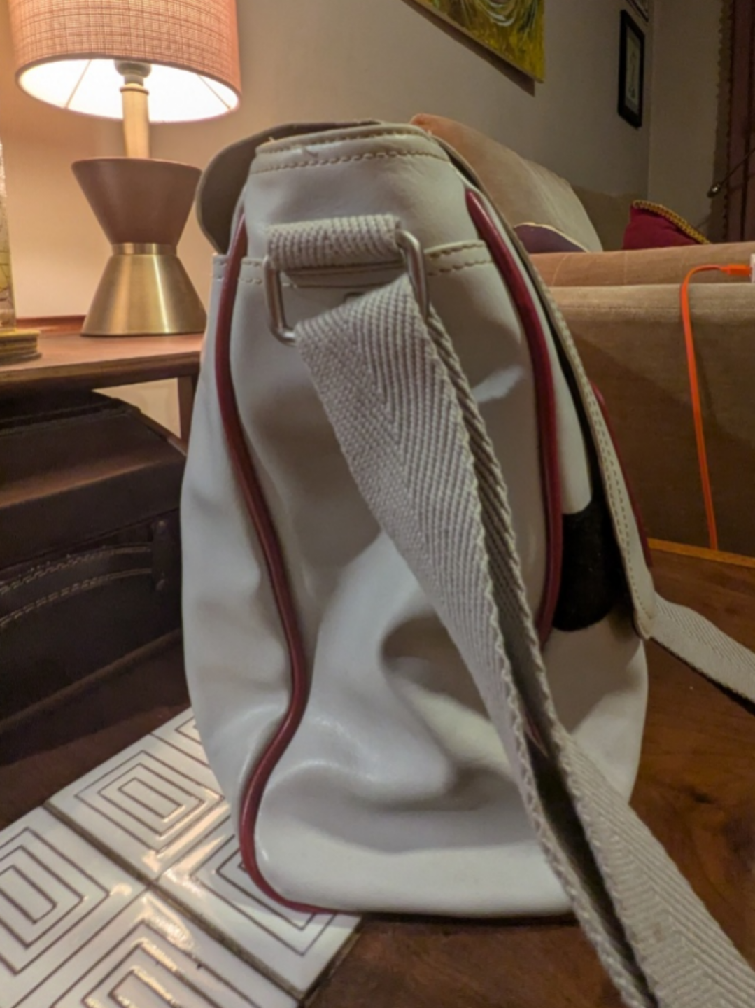 Diesel Messenger Bag - Off White/Red Trim - photo 2
