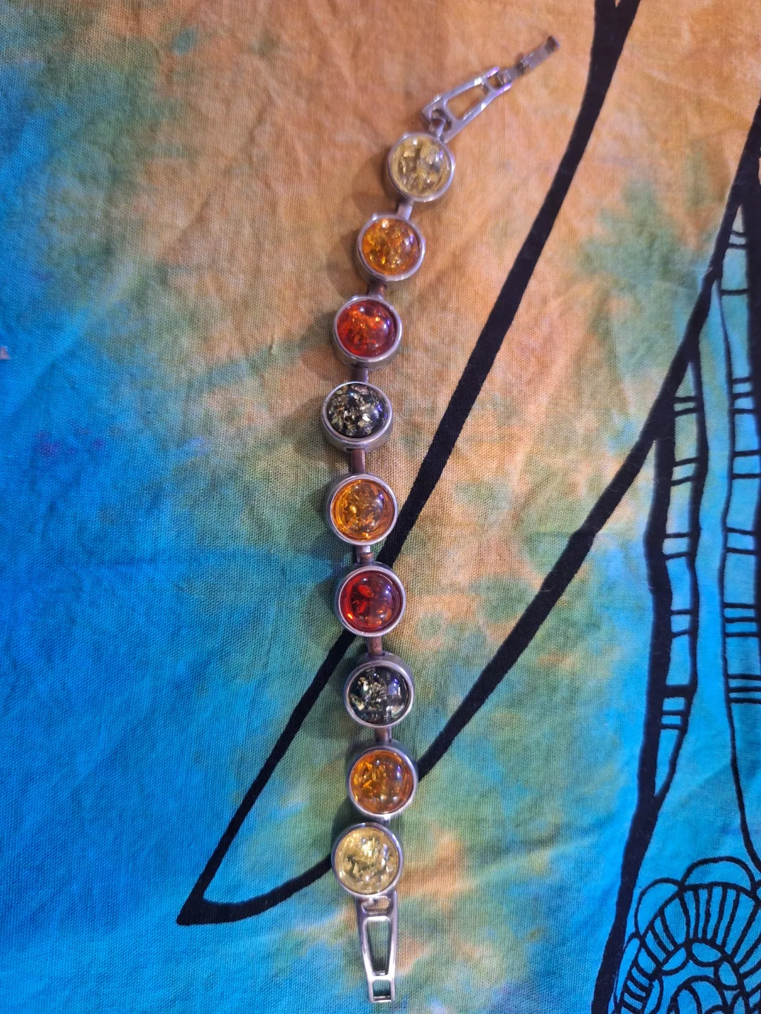 Amber and Silver Tone Bracelet image indicator(2)