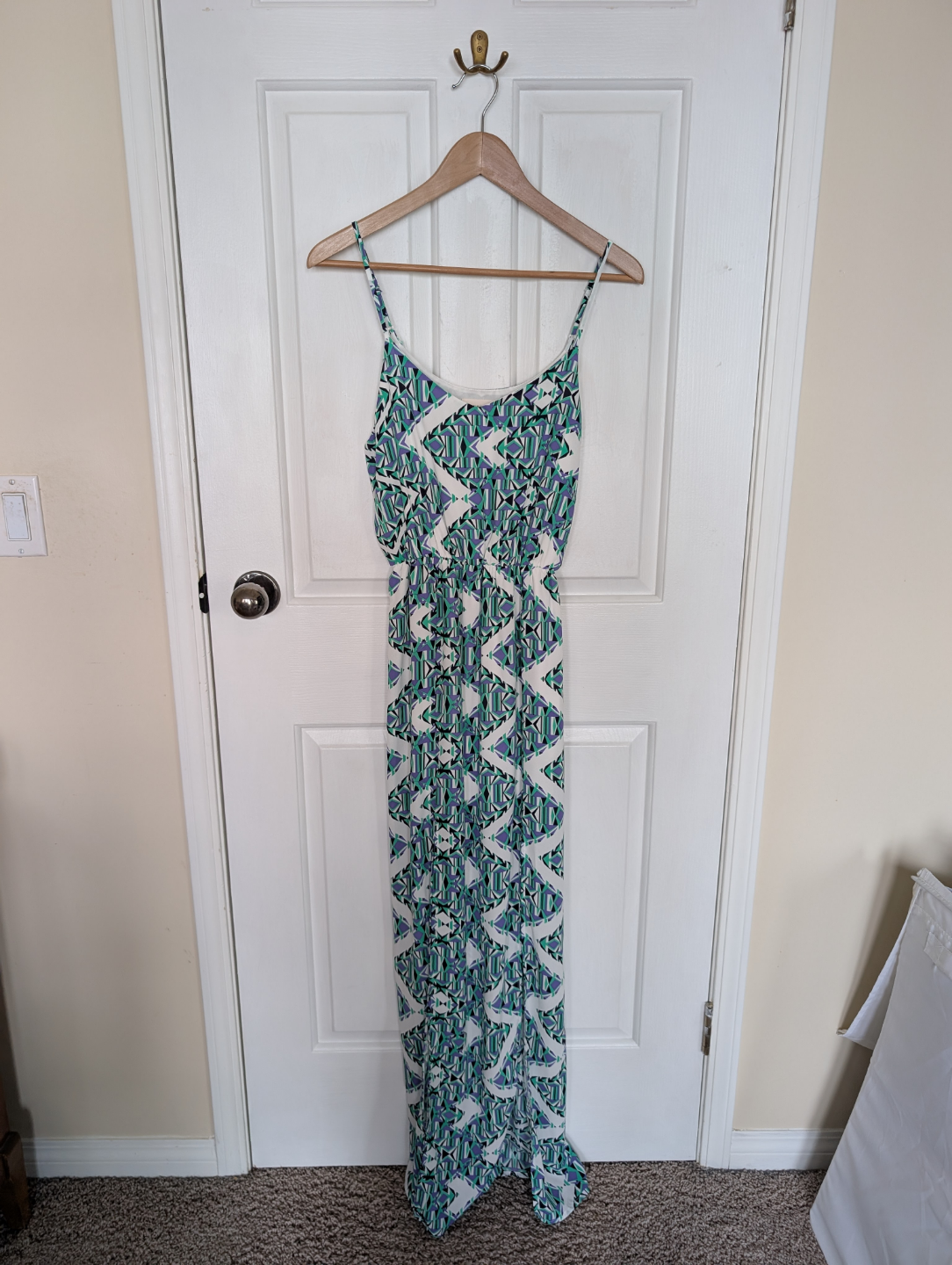 Maxi Dress, Geometric Print, Size Small