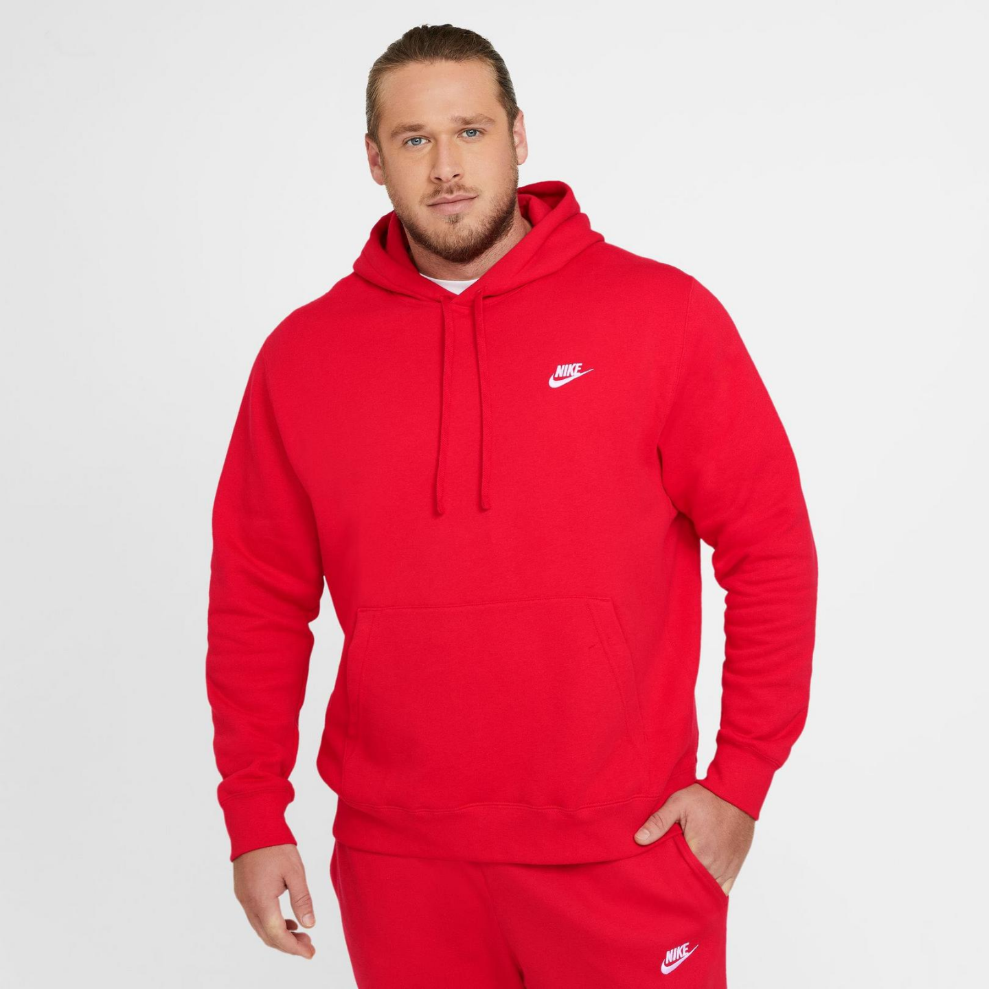 Men's Nike Sportswear Club Fleece Hoodie University Red - photo 3