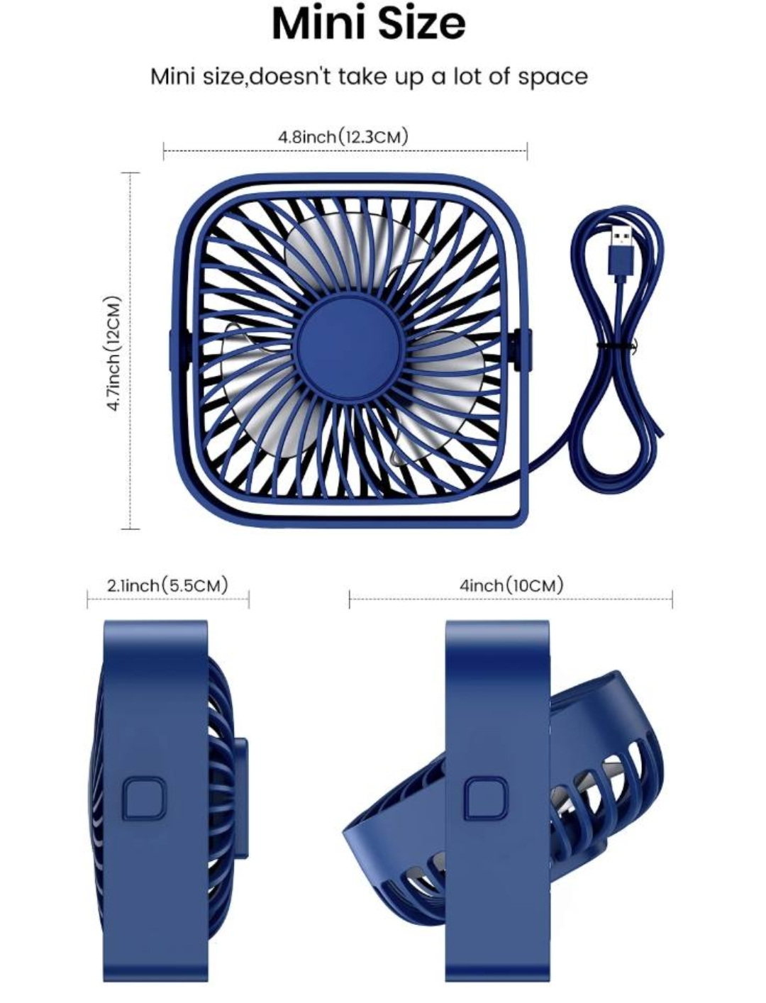 Mini Portable Fan USB Desk Fan  Brand New - photo 4