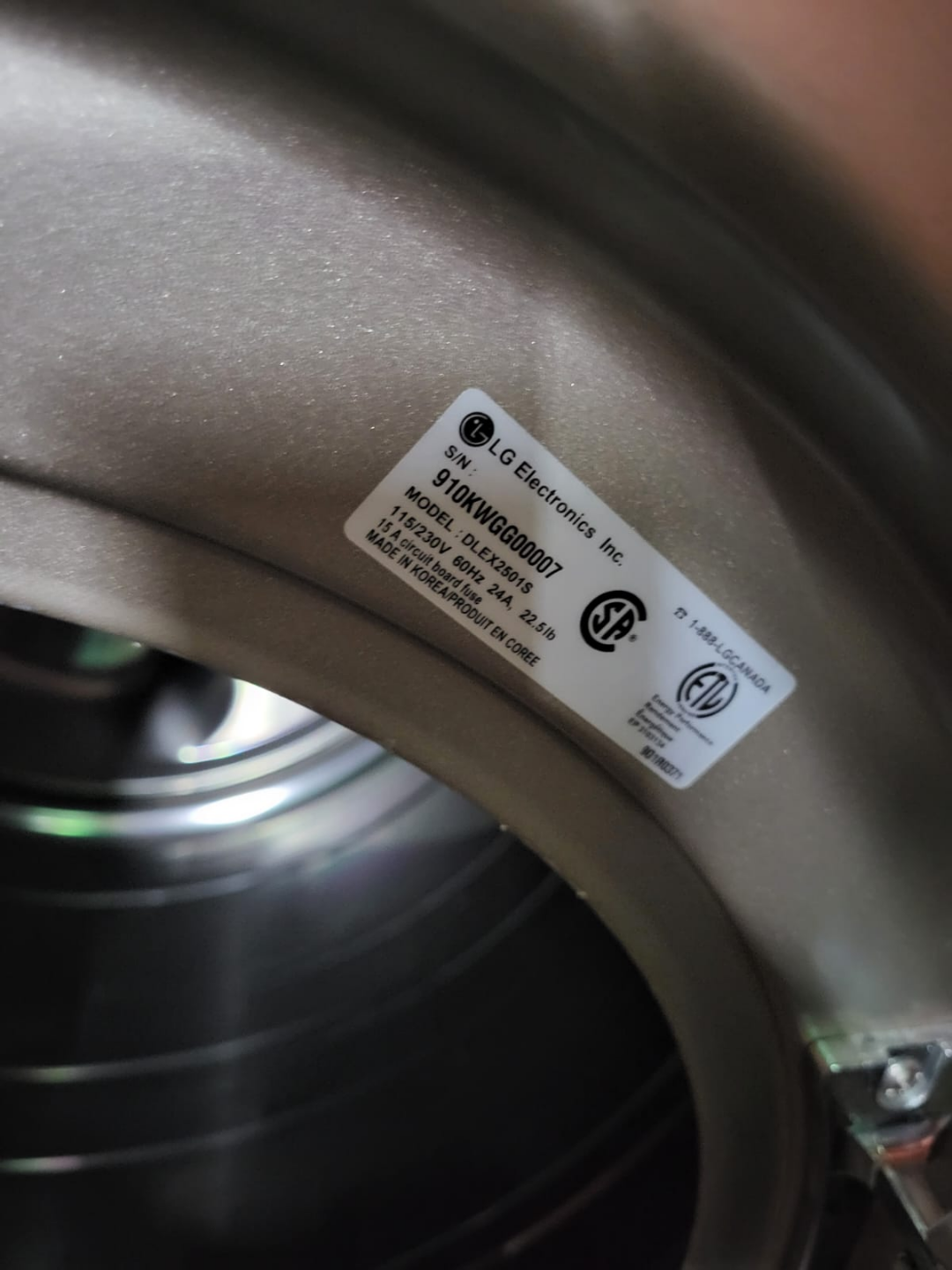 LG Electric Dryer - Model DLE2681S - photo 3