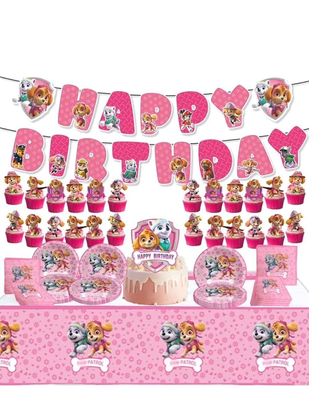 Skye and Everest Paw Patrol birthday party decorations thumbnail