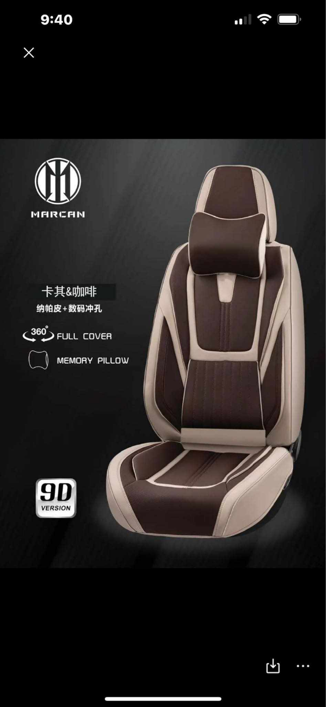 Marcan 9D Car Seat Covers - Brown and Beige