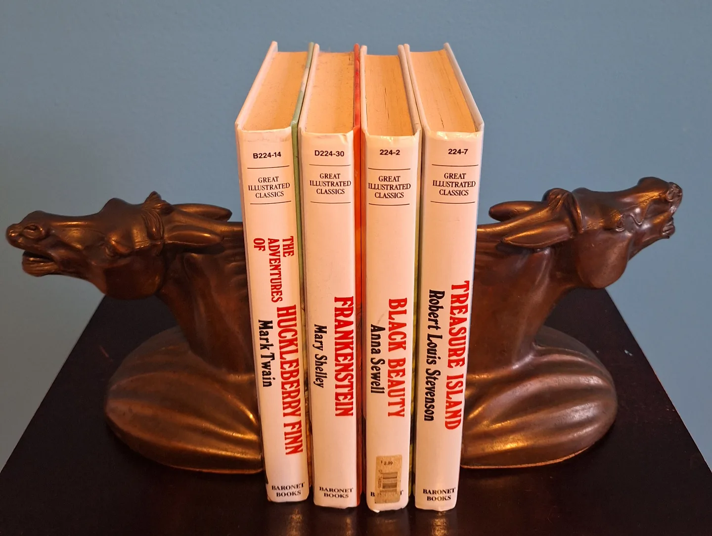 Vintage Horse Head Statues Bookends Cast Bronze Finish image indicator(4)