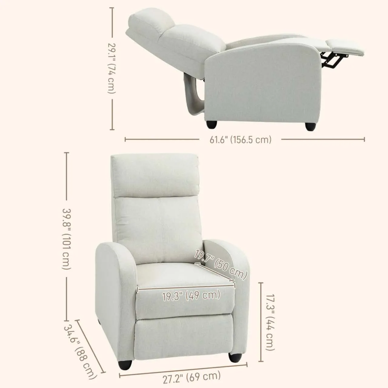 Cream Recliner Chair thumbnail