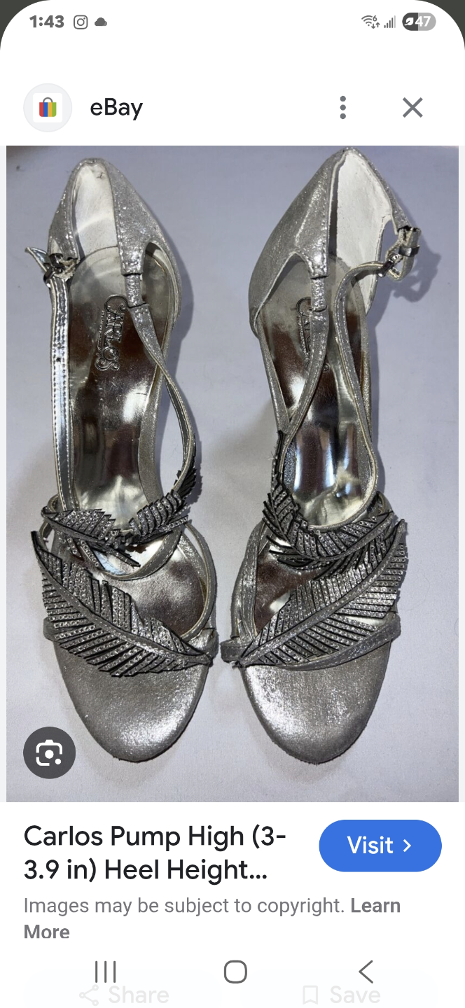 Carlos Santana Size 8 Frisco Silver Heels, Size 8 - photo 5