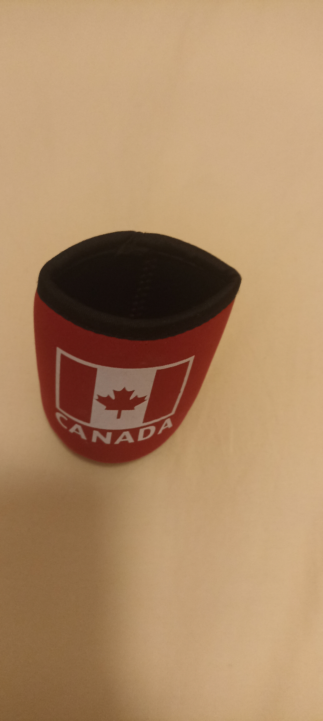 #freecycle  Canada Flag Themed Red Foam Can Cooler Drink